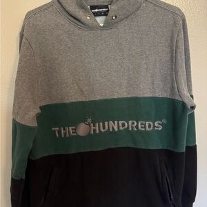 The Hundreds Tri-Color Hoodie in Gray, Green, and Black
